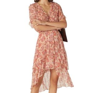 The Kooples floral frill pink dress